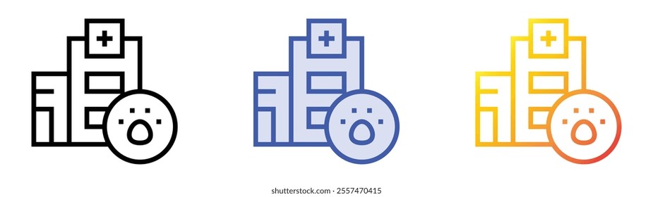 veterinary icon. Linear, Blue Fill and Gradient Style Design Isolated On White Background