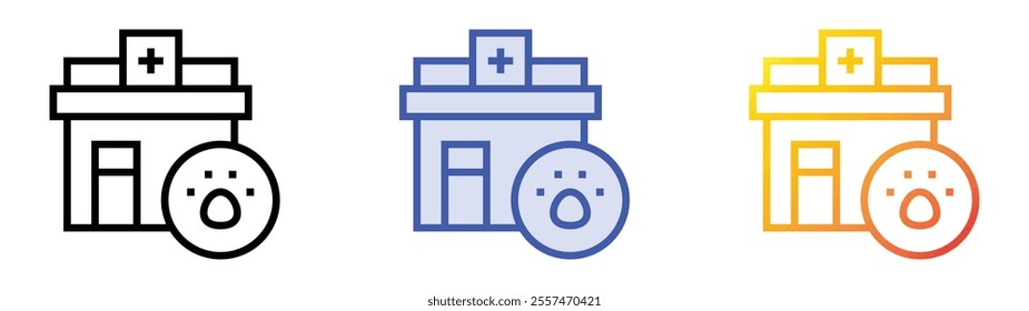 veterinary icon. Linear, Blue Fill and Gradient Style Design Isolated On White Background