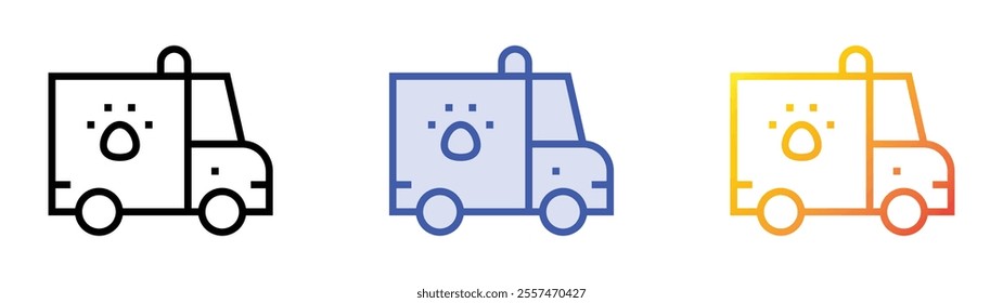 veterinary icon. Linear, Blue Fill and Gradient Style Design Isolated On White Background