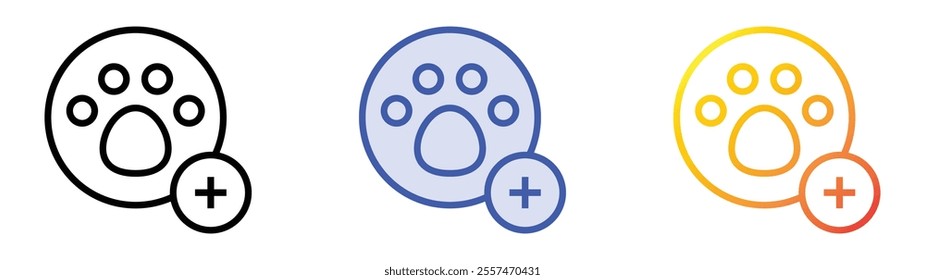 veterinary icon. Linear, Blue Fill and Gradient Style Design Isolated On White Background