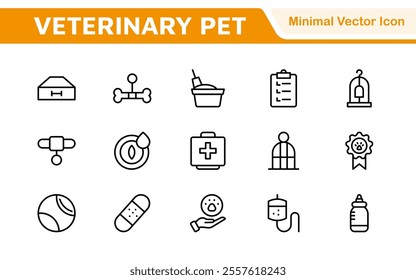 Veterinary Icon Set. A compassionate collection of icons designed for veterinary clinics and pet care services.