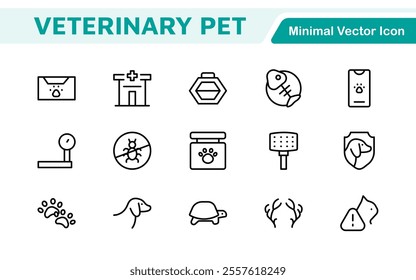 Veterinary Icon Set. A compassionate collection of icons designed for veterinary clinics and pet care services.