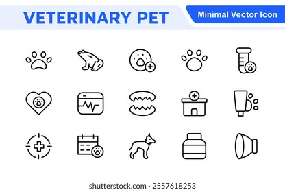 Veterinary Icon Set. A compassionate collection of icons designed for veterinary clinics and pet care services.