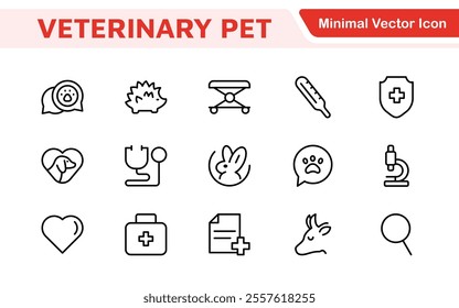 Veterinary Icon Set. A compassionate collection of icons designed for veterinary clinics and pet care services.