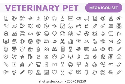 Veterinary Icon Set. A compassionate collection of icons designed for veterinary clinics and pet care services.