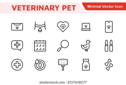 Veterinary Icon Set. A compassionate collection of icons designed for veterinary clinics and pet care services.