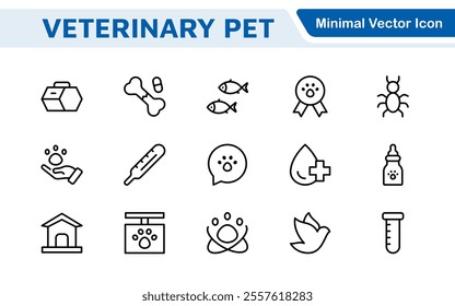 Veterinary Icon Set. A compassionate collection of icons designed for veterinary clinics and pet care services.