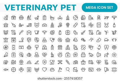 Veterinary Icon Set. A compassionate collection of icons designed for veterinary clinics and pet care services.