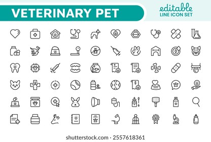 Veterinary Icon Set. A compassionate collection of icons designed for veterinary clinics and pet care services.