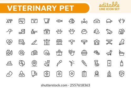 Veterinary Icon Set. A compassionate collection of icons designed for veterinary clinics and pet care services.