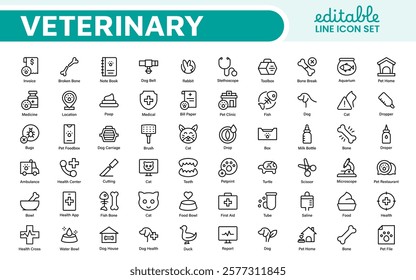 Veterinary Icon Set. A compassionate collection of icons designed for veterinary clinics and pet care services.