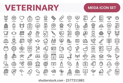 Veterinary Icon Set. A compassionate collection of icons designed for veterinary clinics and pet care services.