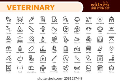 Veterinary Icon Set. A compassionate collection of icons designed for veterinary clinics and pet care services.