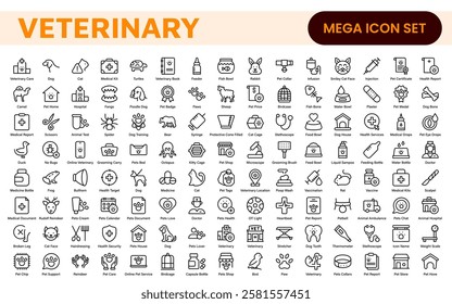 Veterinary Icon Set. A compassionate collection of icons designed for veterinary clinics and pet care services.