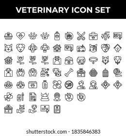 Veterinary Icon Set Include Carrier, Love, Paw, Clinic, Shampoo, Cat, Dong, Stethoscope, Medic, House, Animal Lover, Pet, Calendar, Medication, Flee, Paper, Poop, Pin, Pet Clinic, Pet Lover