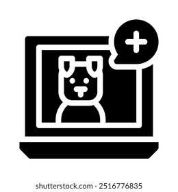 Icono veterinario con glifo de estilo