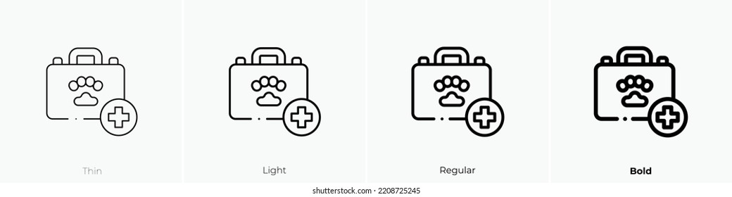 veterinary icon. Thin, Light Regular And Bold style design isolated on white background