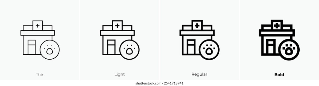 veterinary icon. Thin, Light Regular And Bold style design isolated on white background