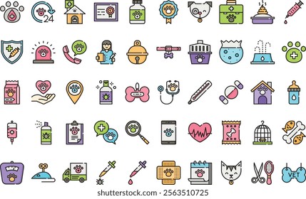 Veterinary icons High-Quality Vector Icons Collection with Editable Stroke. Ideal for Professional and Creative Projects.