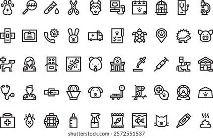 Veterinary icons High-Quality Vector Icons Collection with Editable Stroke. Ideal for Professional and Creative Projects.