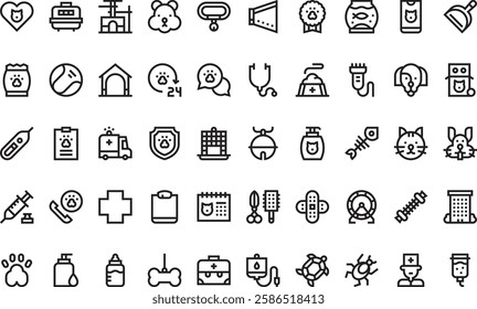 Veterinary icons High-Quality Vector Icons Collection with Editable Stroke. Ideal for Professional and Creative Projects.