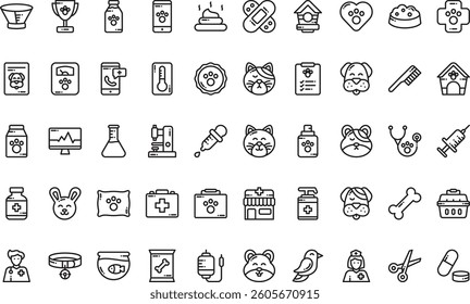Veterinary icons High-Quality Vector Icons Collection with Editable Stroke. Ideal for Professional and Creative Projects
