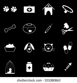 Veterinary icons set illustration