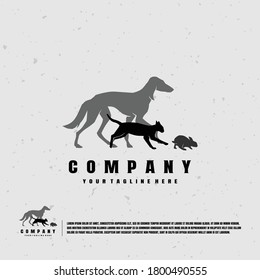 Veterinary illustration logo premium vector