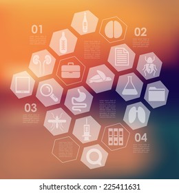veterinary infographic with unfocused background