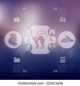 veterinary infographic with unfocused background