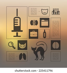 veterinary infographic with unfocused background