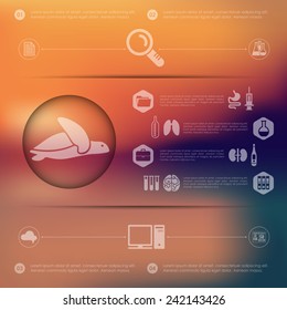 veterinary infographic with unfocused background