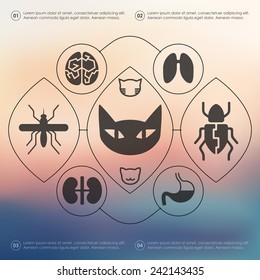 veterinary infographic with unfocused background