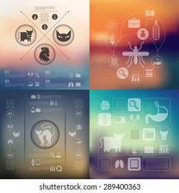 veterinary infographic with unfocused background