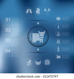 veterinary infographic with unfocused background