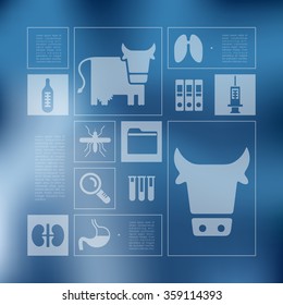 veterinary infographic with unfocused background