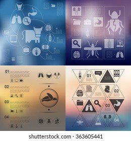 veterinary infographic with unfocused background