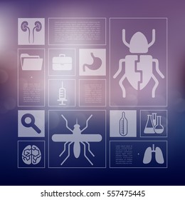 veterinary infographic with unfocused background