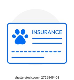 Documento de seguro veterinario e icono de póliza de mascotas con trazo editable.