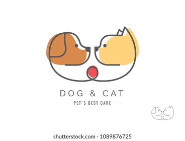 Veterinary logo, Cat and dog logo design, pets care, vetclinic logo, pet clinic.