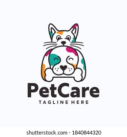 Veterinary logo, Cat and dog logo design, pets care, vet clinic logo, pet clinic.
