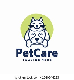 Veterinary logo, Cat and dog logo design, pets care, vet clinic logo, pet clinic.
