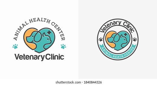 Veterinary logo, Cat and dog logo design, pets care, vet clinic logo, pet clinic.
