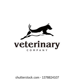 veterinary logo design fun black color breeding pet company icon illustration template idea