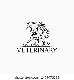 Veterinary logo design inspiration . pet logo design template . animal logo design ideas . veterinary vector . clean vet icon