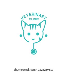 veterinary logo isolated on white background, vector illustration