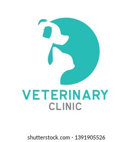 veterinary logo isolated on white background, vector illustration
