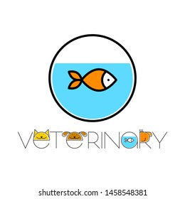 Tierarzneimittel-Logo. Pet care. Design-Vorlage für Klinik, Shop, Label, Banner, Web, Druck.