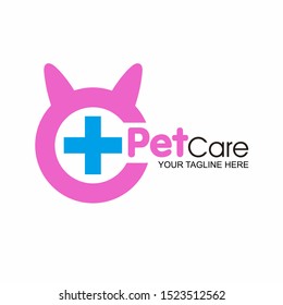 Veterinary logo , Pets care vector logo template , pet care banner