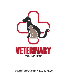 veterinary logo with text space for your slogan / tagline, vector illustration